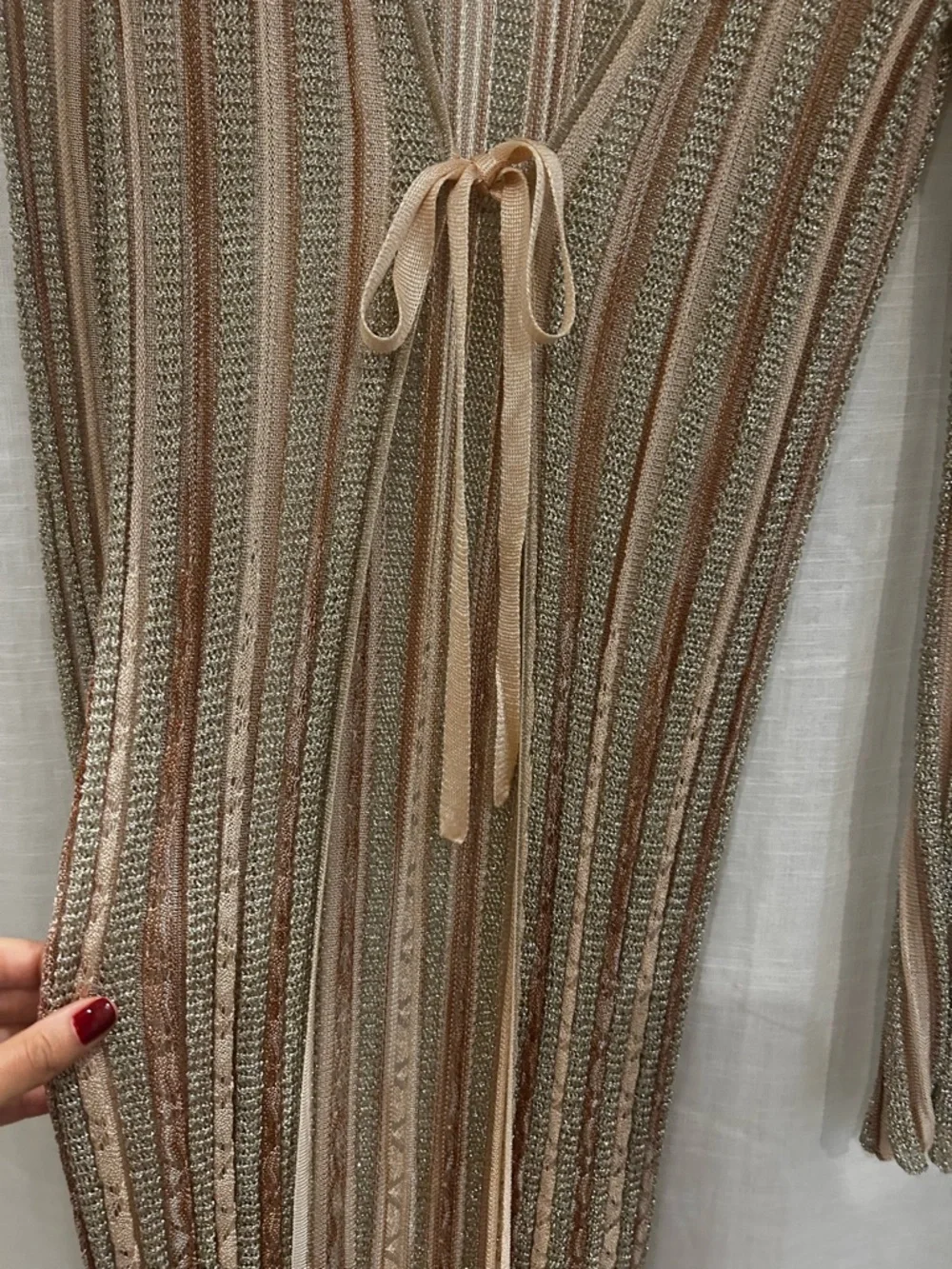 Missoni lurex tie front gold lame duster - Picture 3 of 7